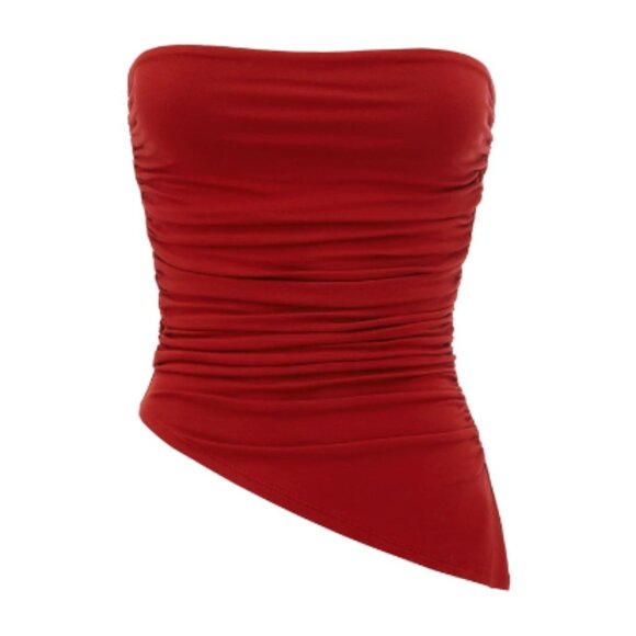 Posse Tops - NWT POSSE Women's Mason Strapless Top – Crimson Size XL